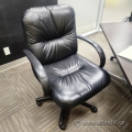 Black Leather Mid-back Adjustable Office Task Meeting Chair